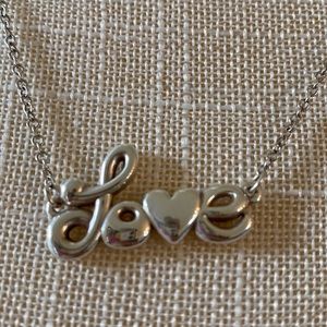 Brighton Beatles sterling silver word LOVE necklace valentines